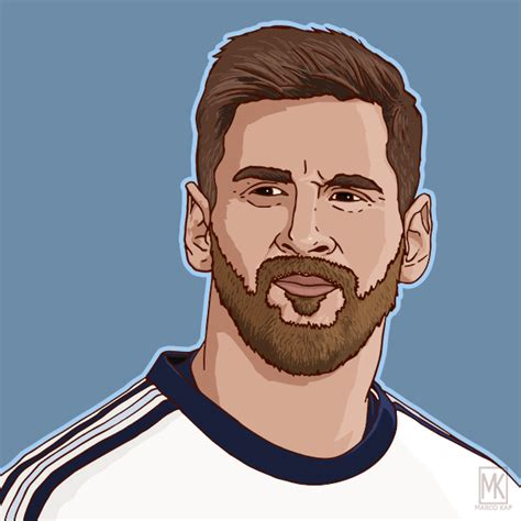 Messi Cartoon Portrait