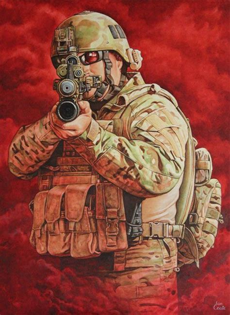 Sas Art By Military Artist Ian Coate Military Drawings Military