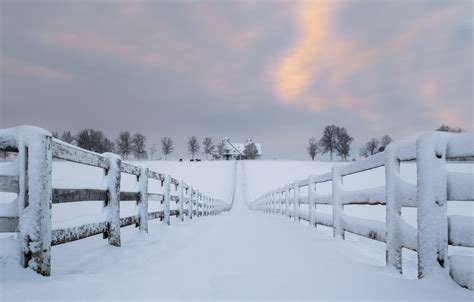 Wallpaper Winter Road Snow House The Fence Winterfell Kentucky
