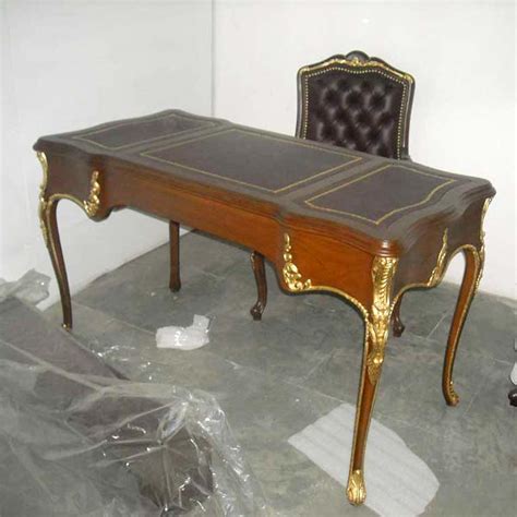 It also has two long rows of storage shelves on either side of the table with steel handles to open and close them quickly. Vintage Wooden Office Table by Rk Furniture Designs ...