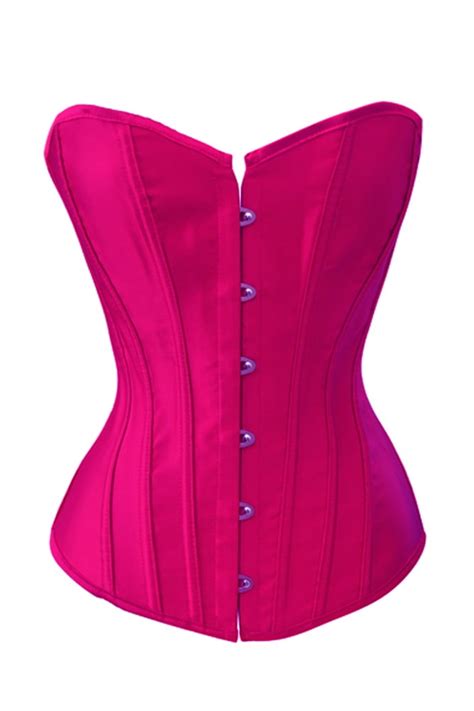 Chicastic Hot Pink Satin Sexy Strong Boned Corset Lace Up Bustier Top XL Walmart