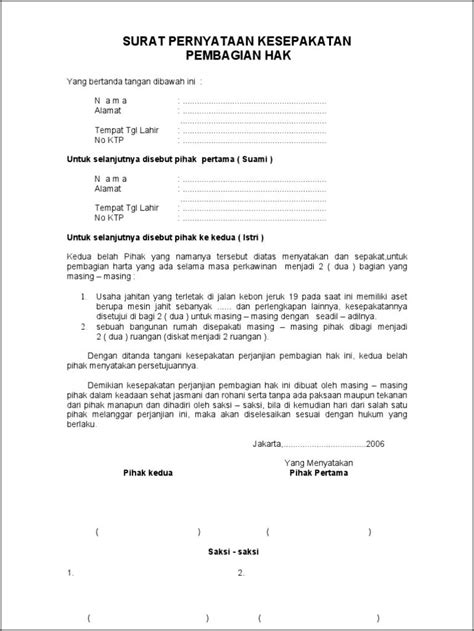 Contoh Surat Perjanjian Nikah Pakai Materai Surat Permohonan Desain