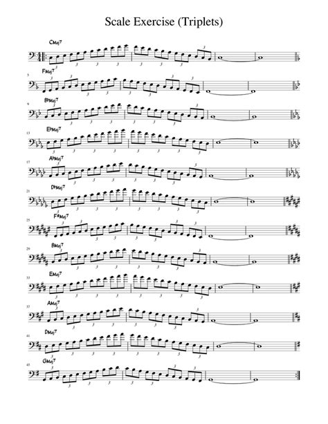 Scale Exercise Triplets Sheet Music For Piano Download Free In Pdf Or