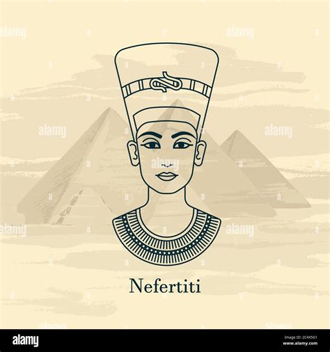A Vector Illustration Of The Queen Of Egypt Nefertiti Profile Stock Vector Image And Art Alamy
