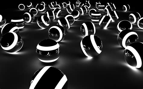 Black And White 3d Spheres Rendering Black And White Desktop Wallpapers