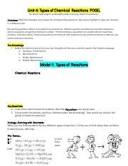Types of reactions chemical reactions dance key questions 1. Copy_of_POGIL_Types_of_Chemical_Reactions - Unit 4 Types ...