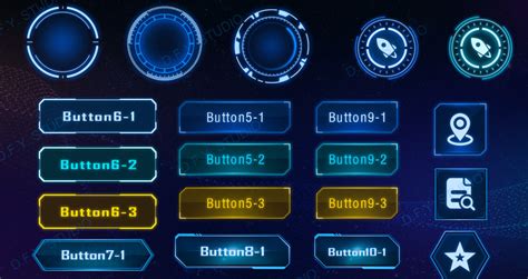 Sci Fi Buttons And Panels Pack 2D GUI Unity Asset Store Sci Fi
