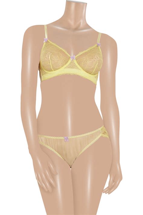 Mimi Holliday By Damaris Fizz Gig Lace Underwired Bra In Yellow Lyst