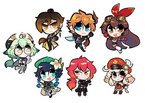 Some Chibis Uwu I Will Add More Characters Soon Art By Me R Genshin