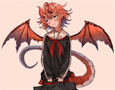 Cute Anime Girl With Dragon Wings