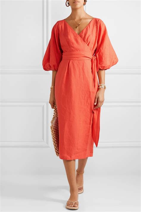 Bright Orange Francesca Hemp Wrap Dress Mara Hoffman In Weekend Dresses Wrap Dress