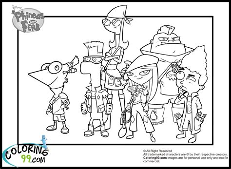 Printable coloring page of perry the platypus with phineas & ferb. Phineas and Ferb Coloring Pages | Team colors