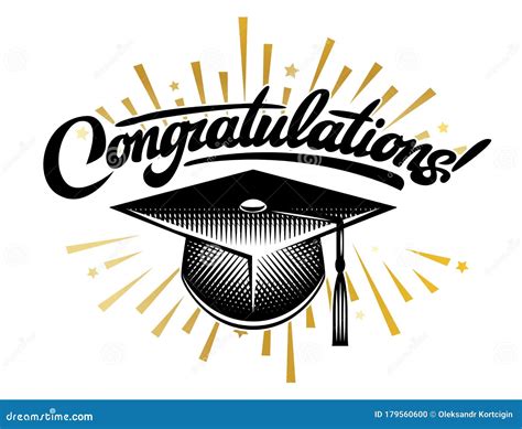 Graduation Vector Class Congrats Grad Congratulations Graduate Stock