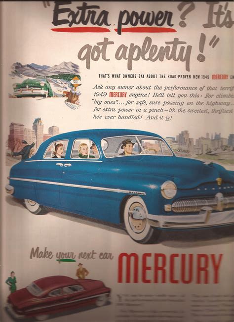 Mercury Ad 1949 Mercury Ads Vintage Ephemera