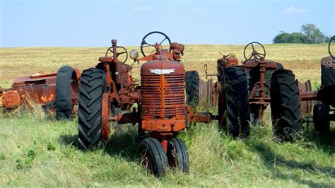 Images Gratuites Paysage Tracteur Champ Ferme Rural Véhicule