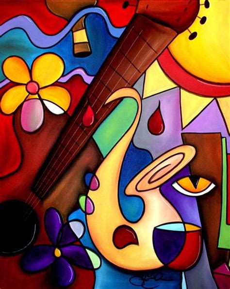 Abstracto Musical En Acrilicos Pinturas Musicales Abstracto