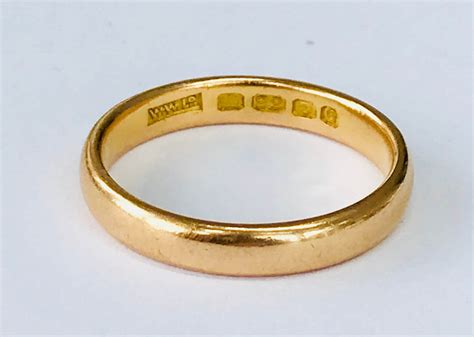 Superb Vintage 22ct Gold Mens Wedding Ring Hallmarked London 1960 Size U 10 14