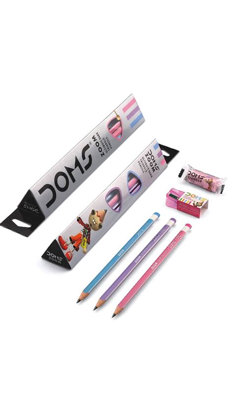 Doms Zoom Ultimate Dark Triangle Pencils 10pcs With Free Eraser