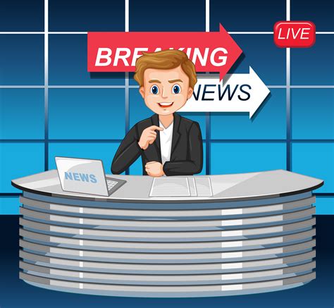 A Male News Reporters 519639 Vector Art At Vecteezy
