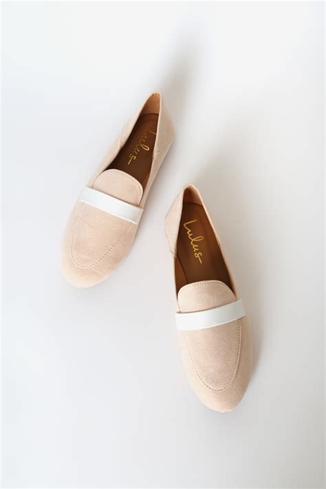 Natural Pointed Toe Loafers Vegan Suede Flats Loafer Flats Lulus