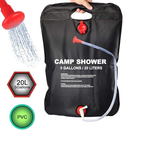 Portable Outdoor Shower Camp Shower Gallon Capacity Outdoor Solar Shower With Hose And