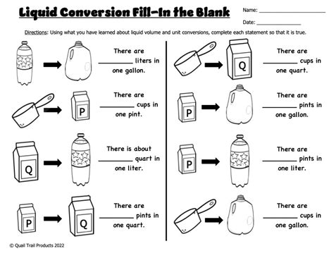 Liquid Volume And Unit Conversions Worksheets Made By Teachers