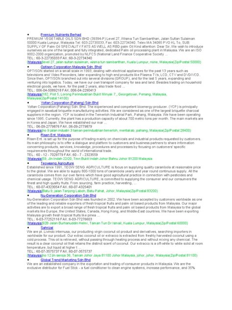 List of calibration companies and services in nigeria. LIst of chemical company in malasia | Coconut Oil | Malaysia