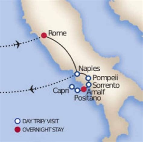Rome Amalfi Coast Tour Map Sorrento Positano All Inclusive Italy