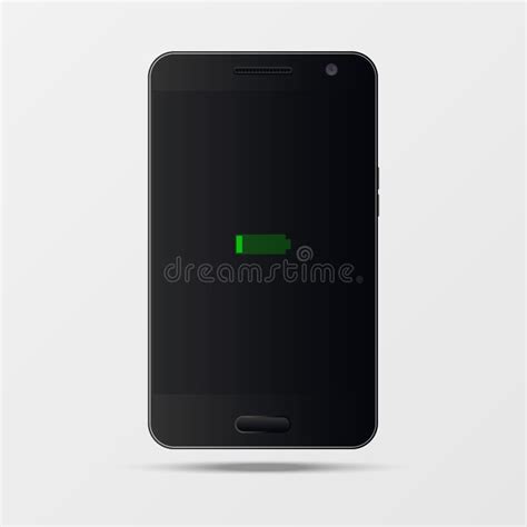 Black Mobile Phone With Low Battery Stock Vector Illustration Of