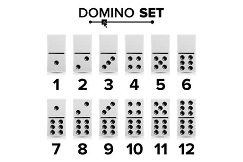 Domino Set Vector Realistic Illustration White Color