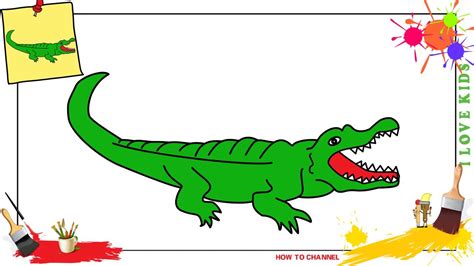 Easy Alligator Drawing For Kids