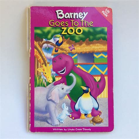 Barney Goes To The Zoo Book Lift And Peek Book Dinosaur Etsy