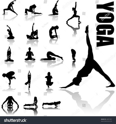 Yoga Positions Silhouettes Vector Art Stock Vector 44031361 Shutterstock