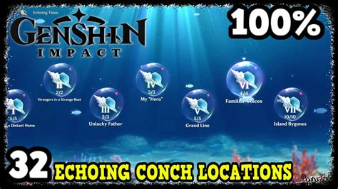 All 32 Echoing Conch Locations In Genshin Impact Genshin Impact Videos