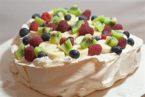 Australian Pavlova With Cream And Fruit