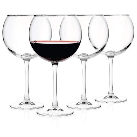 Luxbe Crystal Wine Balloon Glasses 20 Ounce Set Of 4 Large Handcrafted Red White Wines