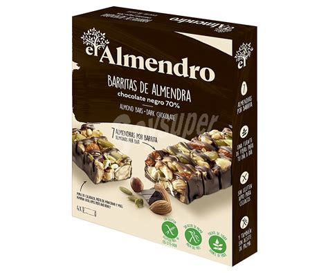 El Almendro Barritas De Almendra Y Chocolate Negro El Almendro Sin