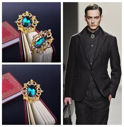 2017 Men New Arrival Promotion Trendy Broches Brooches Mens Crystal