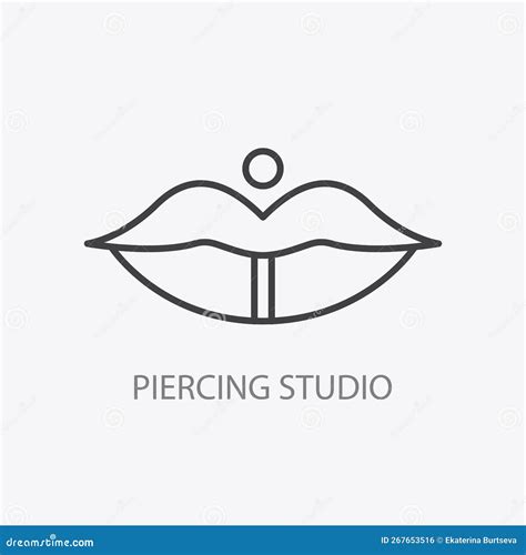 Piercing Studio Logo Minimal Vector Illustration Stock Illustration