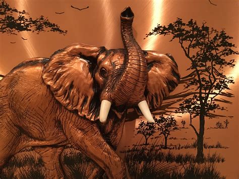 3d Copper Elephant Framed Art Instappraisal