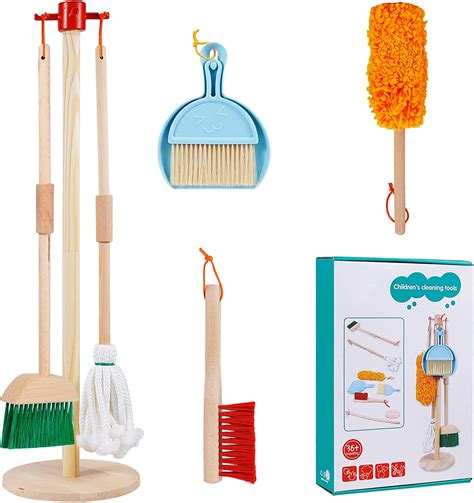 Febnia Wooden Cleaning Toy Set For Kids Kid Sized