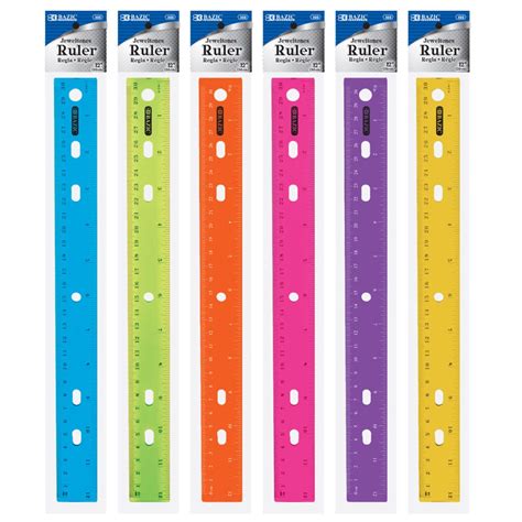 Bazic 12 30cm Jeweltones Color Ruler Bazic Products