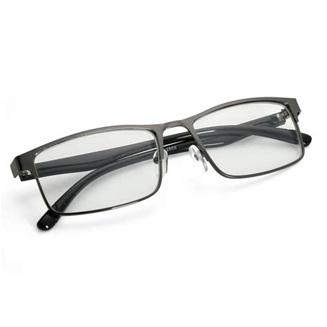 Simple Business Reading Glasses Men For Work Office Clear Lens Metal Full Frame Presbyopic