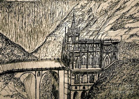 Las Lajas Sanctuary Drawing By Eric Allers