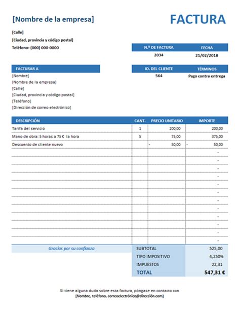 Formato De Factura Para Llenar