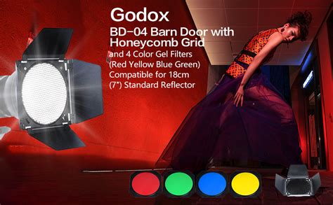 Godox Bd 04 Barn Door Solidly Barndoor Kit For 7” Standard Reflector