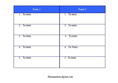 ᐈ Descargar Plantillas De Cuadro Comparativo En Word