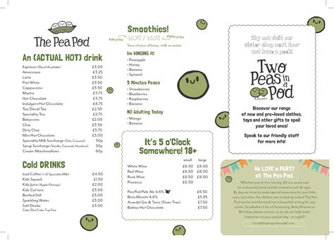 Menu Coffee Cake And Good Food The Pea Pod Arundel