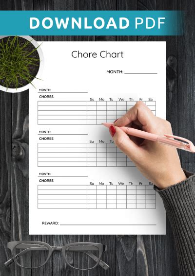 Download Printable Simple Monthly Chore Chart Template Pdf