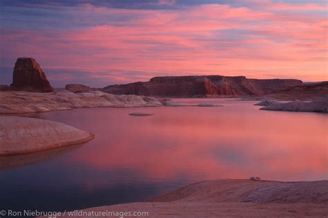 West Canyon At Sunrise Lake Powell And The Glen Canyon National